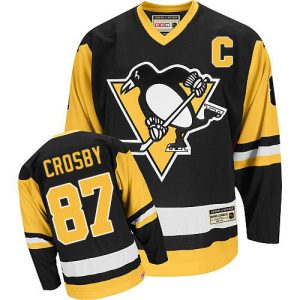 Herren Pittsburgh Penguins Eishockey Trikot Sidney Crosby #87 Authentic Throwback Schwarz CCM